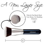Flat Top Kabuki Foundation Brush By KESHIMA - Premium Makeup Brush for Liquid, Cream, and Powder - Buffing, Blending, Flawless Face Brush - Image 3